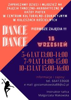 Zapraszamy na przygodę z tańcem w nowym sezonie tanecznym 2023-2024r. Zapraszamy na przygodę z tańcem w nowym sezonie tanecznym 2023-2024r.