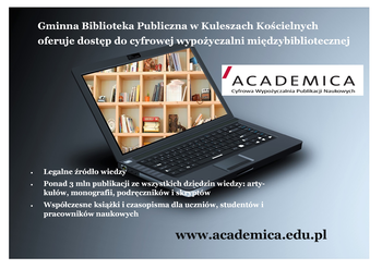 GBP w Kuleszach Kościelnych oferuje dostęp do cyfrowej wypożyczalni ACADEMICA GBP w Kuleszach Kościelnych oferuje dostęp do cyfrowej wypożyczalni ACADEMICA