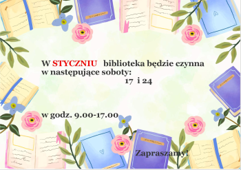 Biblioteka otwarta w soboty - styczeń 2026